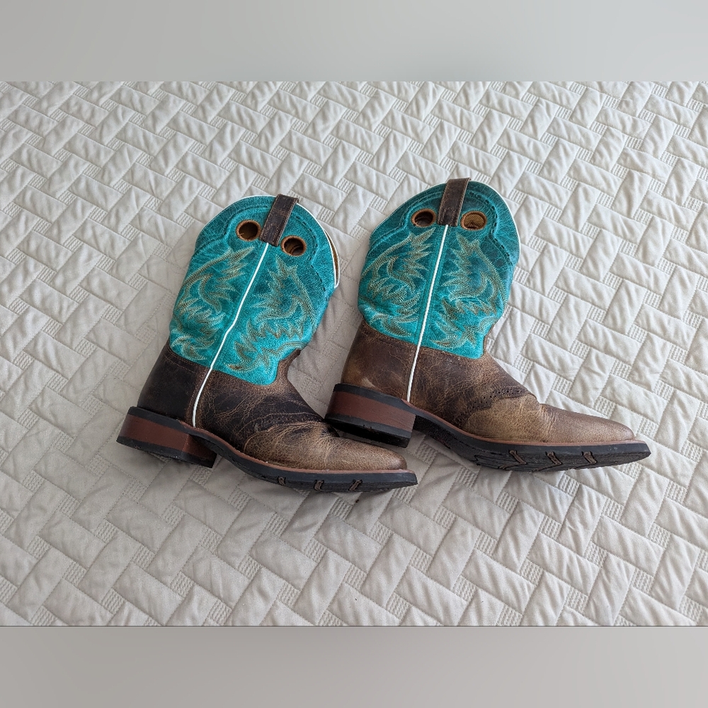 Laredo Men's Ward Western Boots - Tan/Turquoise Sz.7D
